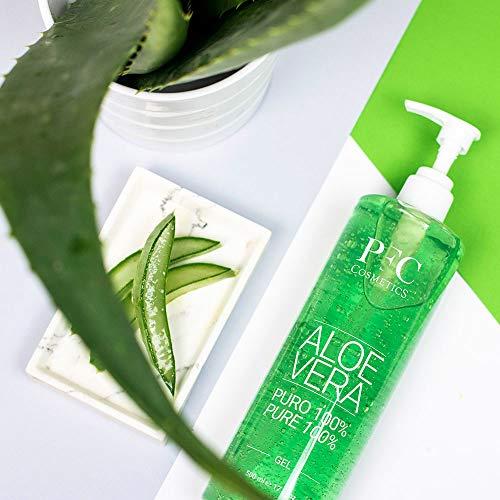 PFC Cosmetic Gel de Aloe Vera 100% Puro Loción Orgánica para y Piel Gel de Crema Hidratante Natural para Quemaduras de Sol After Sun con Aloe Barbadensis para Higiene y Cuidado Corporal Personal.