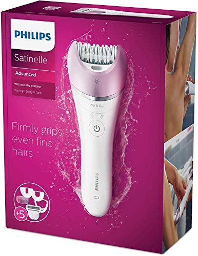 Philips bre635/00, - Depiladora eléctrica Satinelle Advanced, 7 accesorios, 100% impermeable