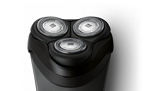 Philips S3110/06 - Afeitadora eléctrica en seco, con cuchillas ComfortCut, cabezales de 4 direcciones, negro cromado metálico