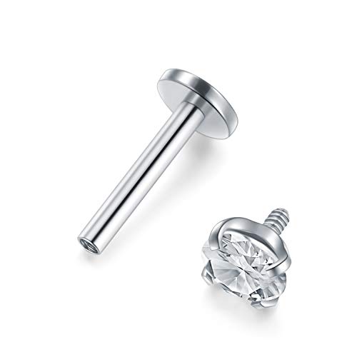 Piercing Oreja Tragus Cartilago 16G Acero Piercing Labio Anillo Monroe Medusa Piercing Oreja Helix Stud Barretta Piercing Joyería para Mujer Hombre 8mm - Plata