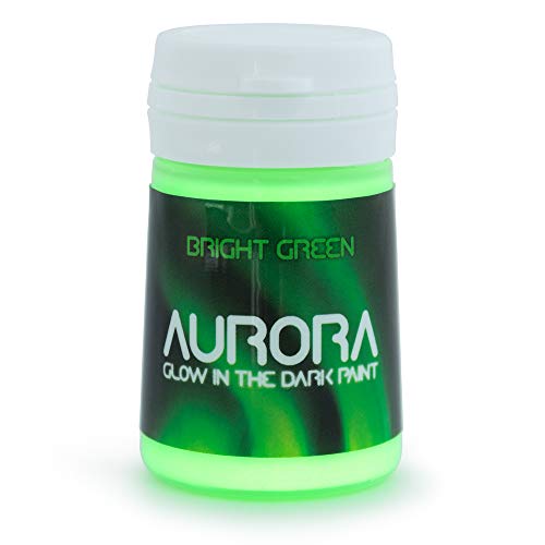 Pintura que Brilla en la Oscuridad (20ml) Aurora Verde Fuerte, No Tóxica, Base Acuosa, de SpaceBeams