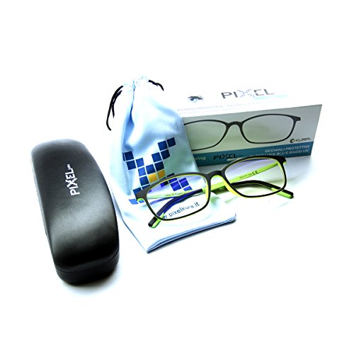 PIXEL LENS SPRING - GAFAS PARA ORDENADOR, TV, TABLET,GAMING. CONTRA EL CANSANCIO OCULAR, CONFORT VISUAL, MONTURA LIGERA, CERTIFICADA LUZ AZUL - 41% Y UV -100% EN LA UNIVERSIDAD DE TURÍN