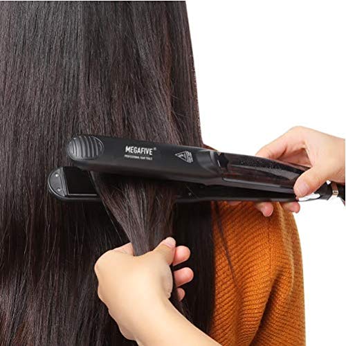 Plancha de pelo profesional a vapor - placas alisadoras de cerámica y turmalina en 6 temperaturas regulables + accesorios gratis