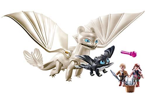 PLAYMOBIL DreamWorks Dragons Furia Diurna y Bebé Dragón con Niños, a Partir de 4 Años (70038)