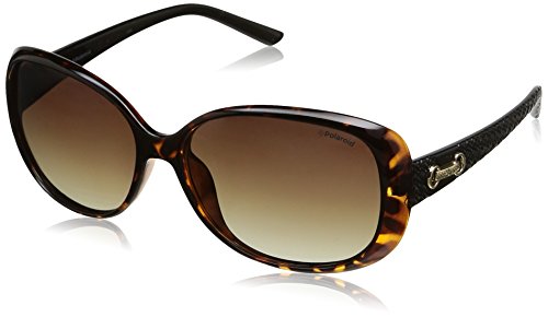 Polaroid P8430 LA 581 Gafas de sol, Negro (Havana Black/Brown Shaded Polarized), 58 para Mujer