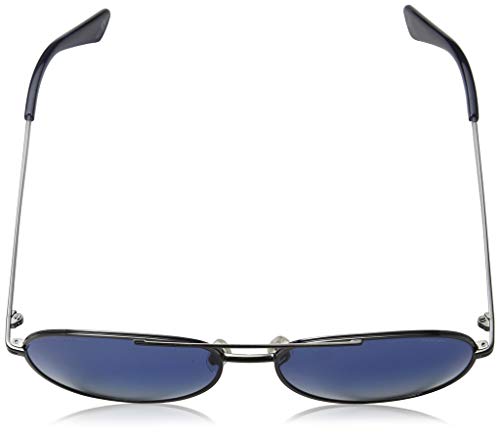 Police Chief 1 Gafas de sol, Gris (Shiny Gun Metal/Blue), 58.0 para Hombre