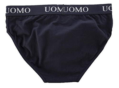 Poligono Calzoncillos Slips Hombre, Ropa Interior Masculina de Algodón Transpirable, Slips de Buena Elasticidad, Paquete de 6, Multicolor, 2 Negros, 2 Azules, 2 Grises, XXXXX-Large