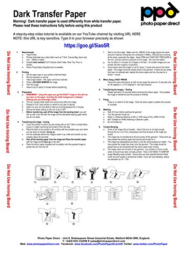 PPD A4 Papel De Transferencia Térmica Para Camisetas y Tejidos Oscuros, 10 Hojas - PPD-4-10