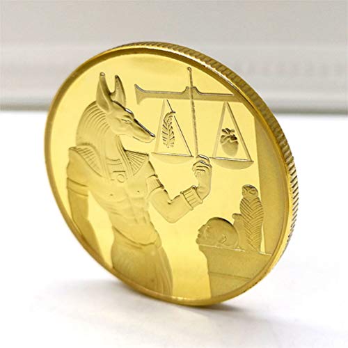 PRETYZOOM Moneda Conmemorativa de Oro Anubis Coin Egipto Antiguo Moneda Colección de Arte Moneda Decorativa Regalo de Recuerdo Juguete Coleccionable