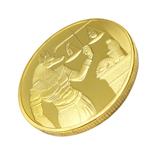 PRETYZOOM Moneda Conmemorativa de Oro Anubis Coin Egipto Antiguo Moneda Colección de Arte Moneda Decorativa Regalo de Recuerdo Juguete Coleccionable