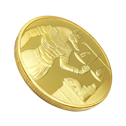 PRETYZOOM Moneda Conmemorativa de Oro Anubis Coin Egipto Antiguo Moneda Colección de Arte Moneda Decorativa Regalo de Recuerdo Juguete Coleccionable