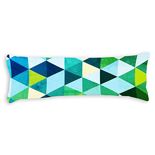 Promini Green Blue Unique Unisex Cool Trendy Body Pillow Cover Pillowcases Cushion with Hidden Zipper Closure for Sofa Bench Bed Home Decor 20"x54"