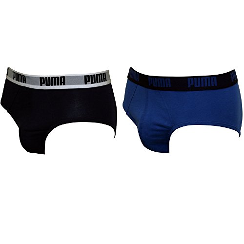 Puma Basic Brief 2P - Calzoncillos para hombre, color azul, talla S