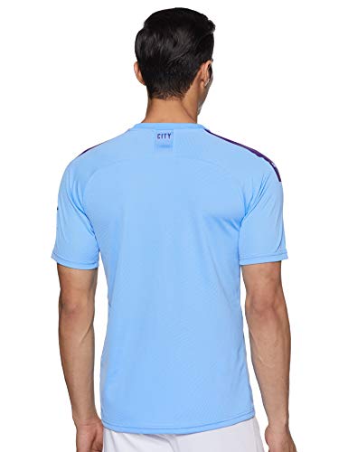 Puma Men's MCFC HOME Shirt Replica SS Jersey, Team Light Blue/Tillandsia Purple, Large