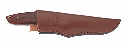 Puma Tec Gürtelmesser Cocobolo AISI 420-Cuchillo para cinturón (Mango de Madera ébano, Orificio para Correa, Vaina marrón), Hombre, Multicolor, 20,2cm