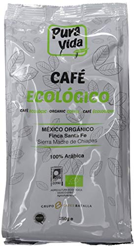 Pura Vida Café Ecológico Natural Molido - 4 Paquetes de 250 gr - Total: 1000 gr