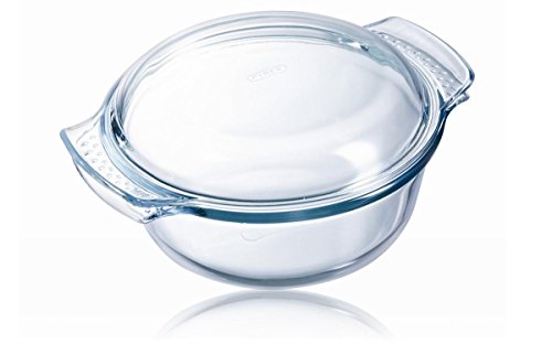 Pyrex Classic 1040704 - Cacerola redonda con tapa, 5L, vidrio, transparente, 3.75 l