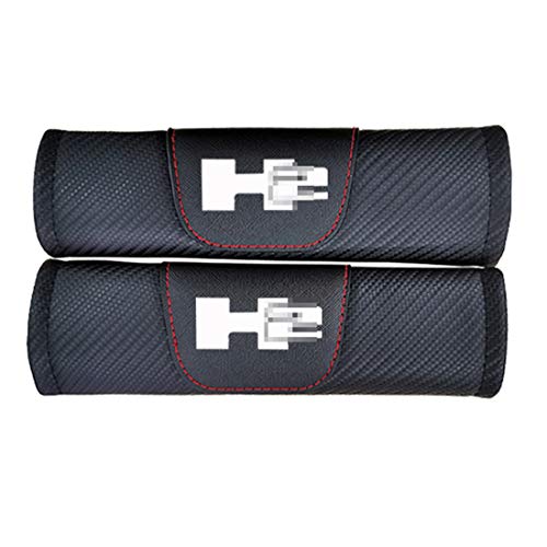 QWASZX Cubiertas de Hombro de cinturón de Seguridad de 2 Piezas, para Hummer H2, Fibra de Carbono, Accesorios de cojín Transpirable Estilo Deportivo de Carreras automotrices