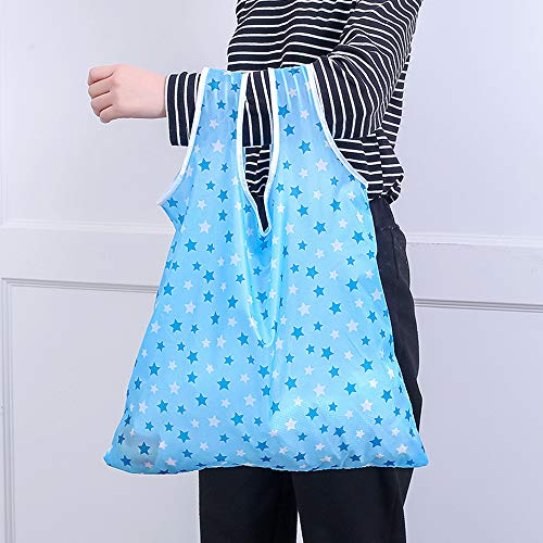 QYYL 6 Bolsas de Alimentos Plegables Reutilizables, utilizadas para Comprar Bolsas de Tela para Bolsas de supermercado Ligeras, Color Aleatorio (42x55cm) (L)