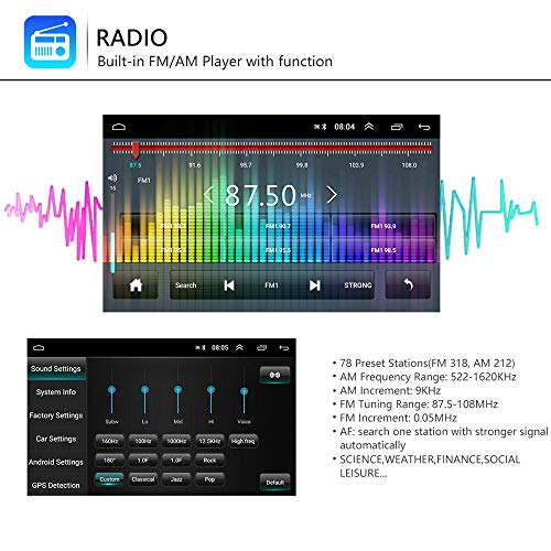 Radio de Coche 2 DIN 7"Android 8.1 Reproductor Multimedia de Coche Estéreo de Coche WiFi Navegación GPS Autoradio para Skoda V/W Passat B6 Polo Golf