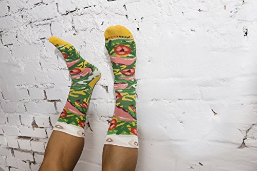 Rainbow Socks - Pizza MIX Italiana Hawaiana Caprichosa Mujer Hombre - 4 pares de Calcetines - Tamaño 36-40