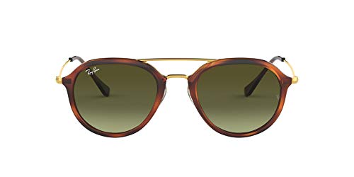 Ray-Ban 4253 Gafas de sol, Habana/Oro/Verde Degradada (Stripped Havana), 53 Unisex-Adulto