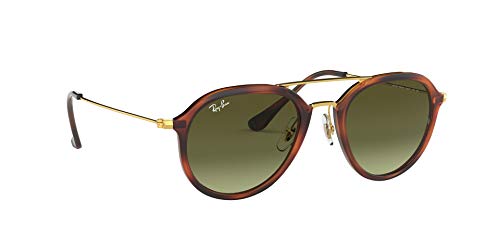 Ray-Ban 4253 Gafas de sol, Habana/Oro/Verde Degradada (Stripped Havana), 53 Unisex-Adulto