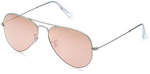 Ray-Ban Aviator Large Metal, Gafas de sol para Hombre, Plateado (Copper Flash), 55