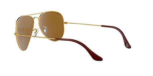 Ray-Ban Aviator Large Metal, Gafas de Sol Unisex Adulto, Marrón (Gold (001/33)), 58Marrón (Gold (001/33)), 58