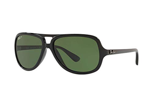 Ray-Ban Men's Polarized Aviator Sunglasses, Matte Black, 59 mm