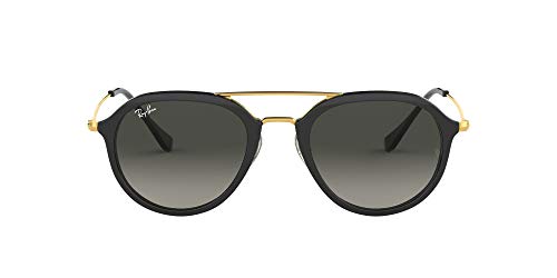 Ray Ban Mod. 4253 Sun, Gafas de Sol Unisex, Negro/Plata/Azul claro Degradada (Black), 50