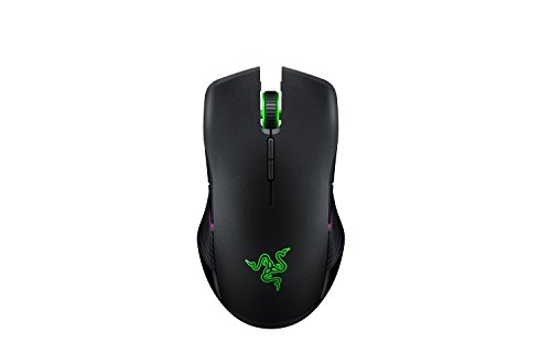 Razer Lancehead Wireless - Ratón para gaming ambidiestro (sensor láser con 16000 DPI, switches mecánicos, retroiluminación RGB Chroma), color Negro