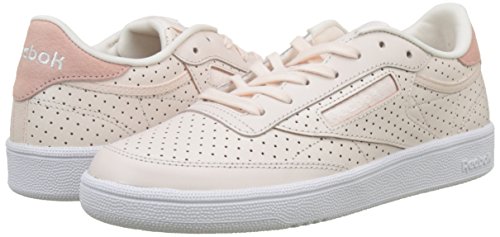 Reebok Club C 85 Popped Perf, Zapatillas para Mujer, Rosa (Pale Pink/Chalk Pink/White 000), 35.5 EU