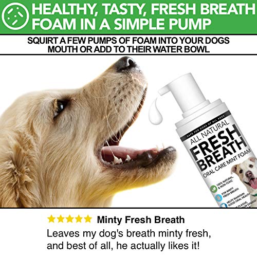 Refrescante Bucal 100% Natural y Aditivo de Agua Para Perros | Higiene Oral y Cuidado Oral Para Combatir el Mal Aliento, el Sarro y la Placa | Más Fácil de Usar Que la Pasta de Dientes Para Perros