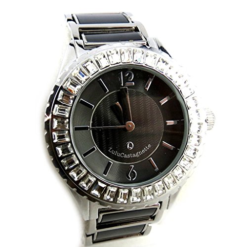 Reloj de pulsera 'french touch' 'Lulu Castagnette'plateado negro.