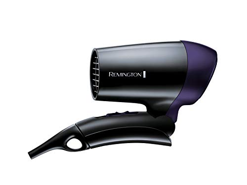 Remington D2400 Secador de Pelo de Viaje, Plegable, Concentrador, 1400 W, Voltaje Universal, Negro y Morado