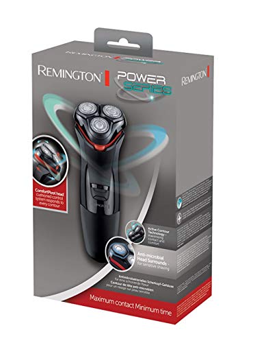 Remington Power Series PR1330 - Máquina de Afeitar Rotativa, Cuchillas Acero Precisión, Cortapatillas, Negro, Uso en Seco