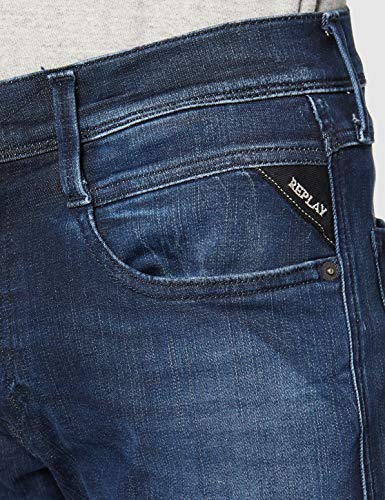 REPLAY Anbass Vaqueros Slim, Azul (Dark Blue 7), W28/L34 (Talla del Fabricante: 28) para Hombre