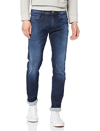 REPLAY Anbass Vaqueros Slim, Azul (Dark Blue 7), W28/L34 (Talla del Fabricante: 28) para Hombre