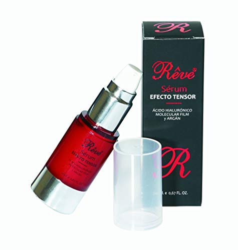 REVE Sérum Tensor con Ácido Hialurónico + Molecular Film + Aceite de Argán + Aloe Vera - Hombre y Mujer, Día y Noche - Cosmética natural sin parabenes para todo tipo de pieles - 20 ml