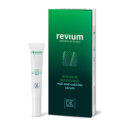 Revium - Sérum nutritivo de acción intensiva para uñas y cutículas, producto de cuidado con aceites de mirra, algodón, almendra, canola y germen de trigo, con vitaminas (A, E, F y C) y lecitina, 7ml