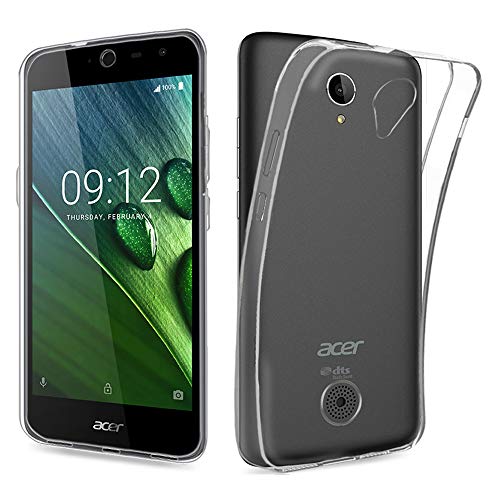 REY - Funda Carcasa Gel Transparente para Acer Liquid Zest Z525, Ultra Fina 0,33mm, Silicona TPU de Alta Resistencia y Flexibilidad