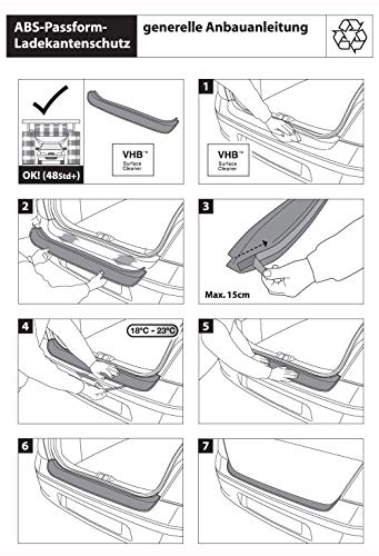 Richard Grant Mouldings Ltd. Original RGM ladekant Protección Negro para Chevrolet Daewoo Kalos Hatchback de 5 Puertas diseño años 2002 – 2006 rbp323