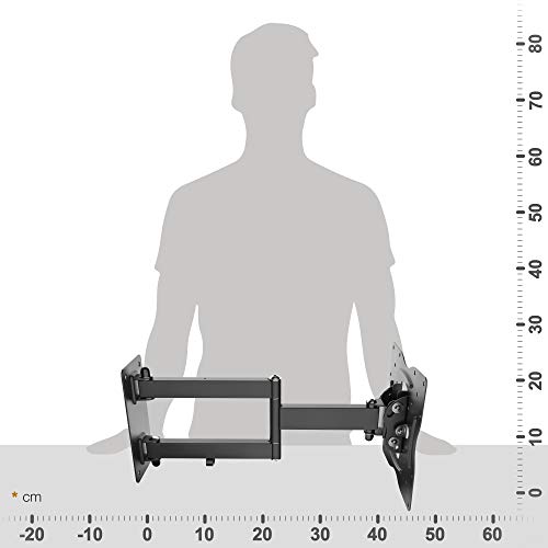 RICOO S1022, Soporte TV Pared, Giratorio, Inclinable, Televisión 27-55" (69-140cm) Brazo Universal, Televisor LED/LCD/Curvo, VESA 75x75-200x200, Negro