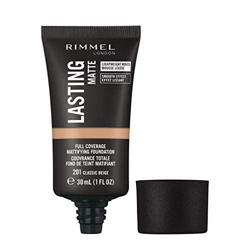 Rimmel Lasting Matte Foundation, Base de Maquillaje, Tono 201, 41.5 g