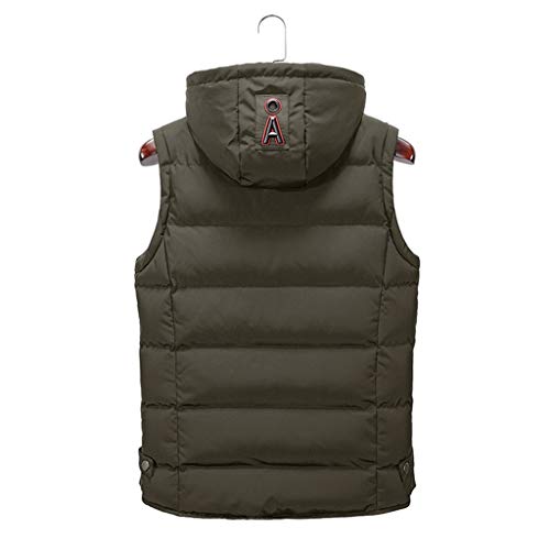 riou Hombre Invierno Cálido Chalecos Calor Cremallera Sin Mangas Chaleco con Capucha De Plumas Chaquetas Acolchado Cazadoras Abrigo Outwear Tops