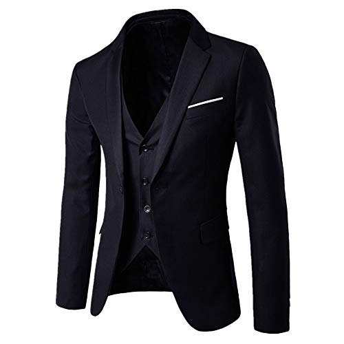 riou Vestido Elegante Elegante de la Oficina del Smoking de un botón de la Chaqueta del Banquete de Boda de los Hombres, Pantalones de la Chaqueta del Chaleco de 7 Pedazos