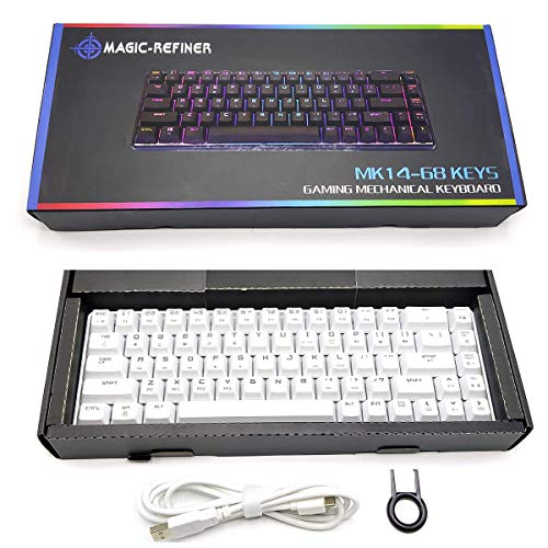 RK Royal KLUDGE 60% Teclado mecánico, RGB LED Cable USB retroiluminado con Cable Teclado para Juegos, Reposamuñecas, Ergonómico, para PC/Mac Gamer, mecanógrafo (Interruptor Rojo)