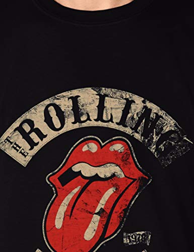 Rolling Stones Tour 78 Mens Blk TS Camiseta, Negro (Black), Medium para Hombre