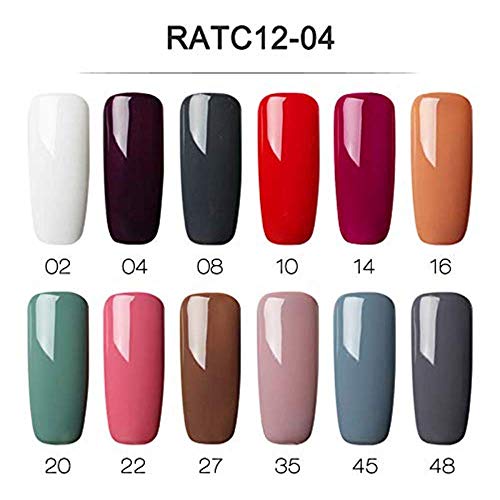 ROSALIND Gel Nail Polish Set Semi-permanent Gel Varnish Soak Off UV LED Manicure kit 12pcs 7ml (Set-4)